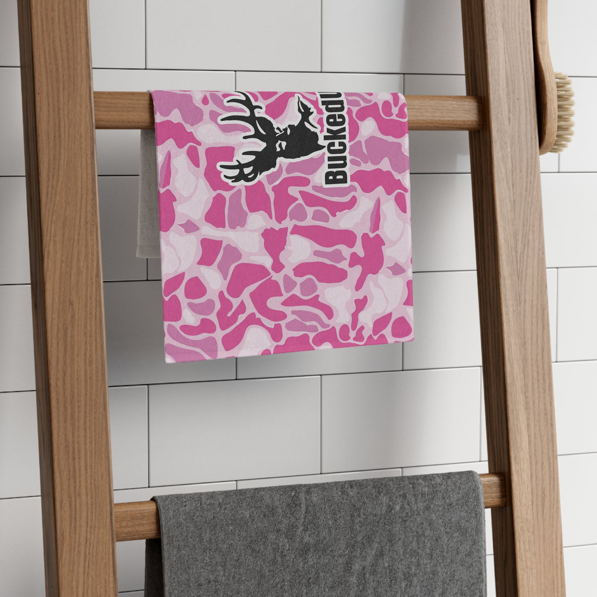 Pink Camo Rally Towel with BuckedUp Logo