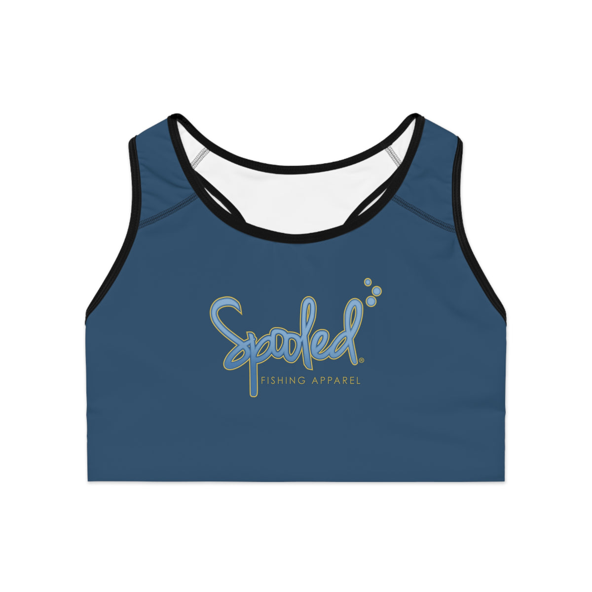 Deep Blue Spooled Sports Bra