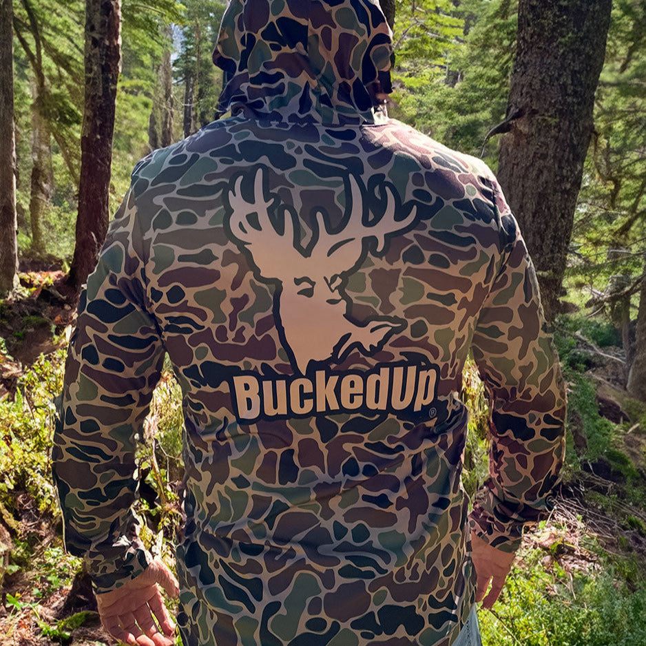 Performance Hoodie Army Duck Camo with Classic BuckedUp® Logo