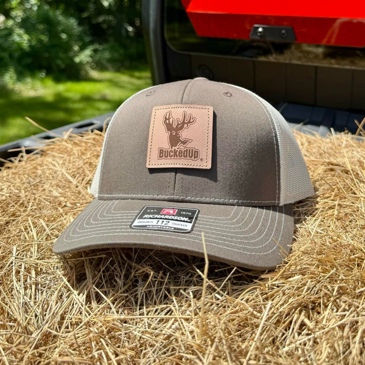 BuckedUp® Leather Patch Chocolate Chip with Birch Mesh Snapback