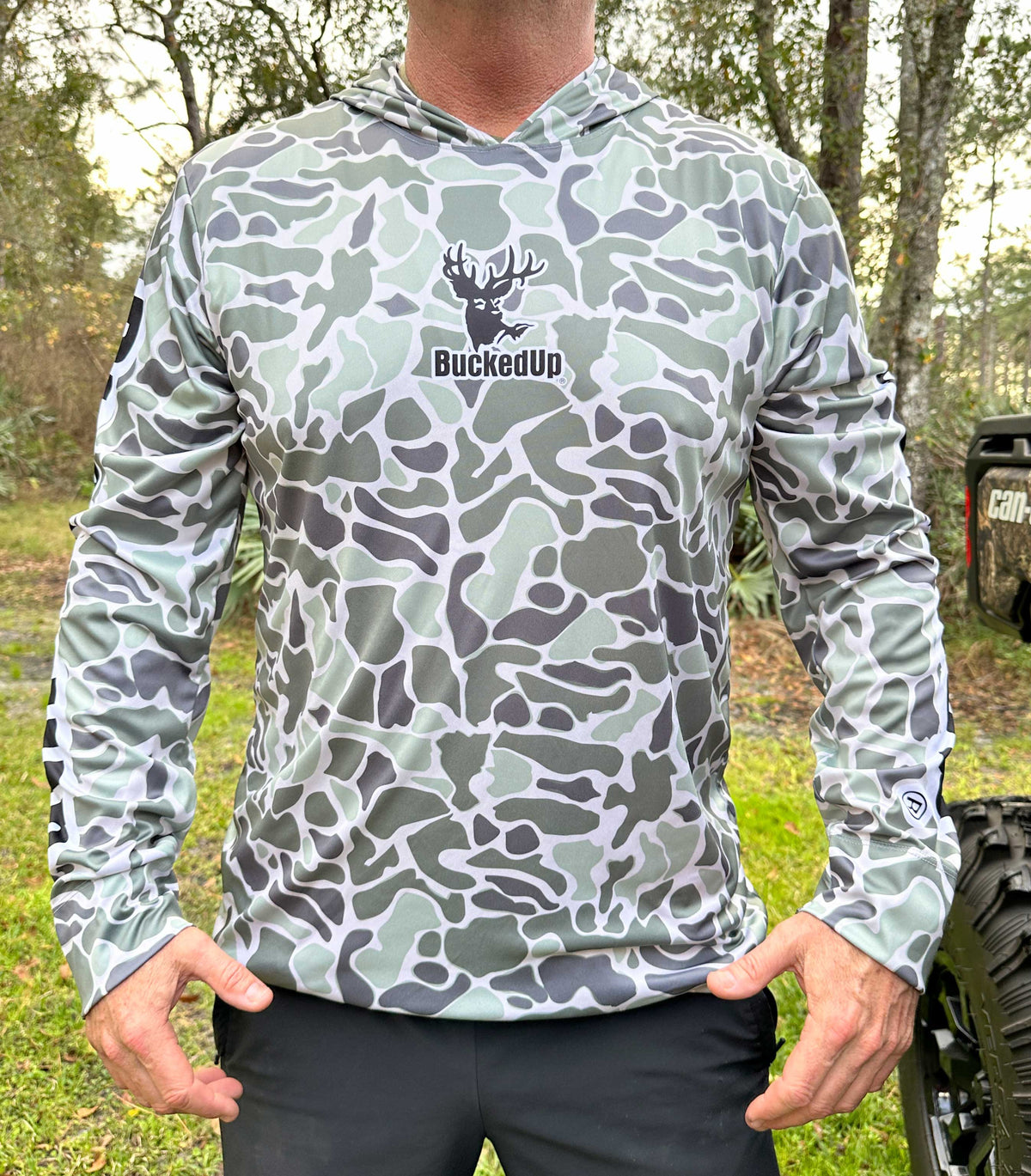 Performance Hoodie Swamp Camo with Classic BuckedUp® Logo