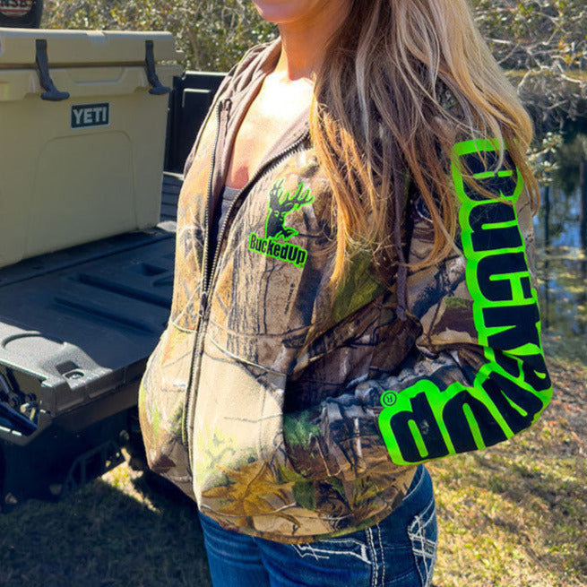 Zipper Hoodie BuckedUp® Realtree APG Camo with Classic BuckedUp® Logo - BuckedUp Apparel