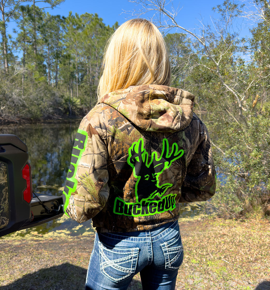Zipper Hoodie BuckedUp® Realtree APG Camo with Classic BuckedUp® Logo - BuckedUp Apparel
