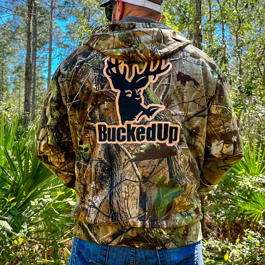 Zipper Hoodie BuckedUp® Realtree APG Camo with Classic BuckedUp® Logo - BuckedUp Apparel