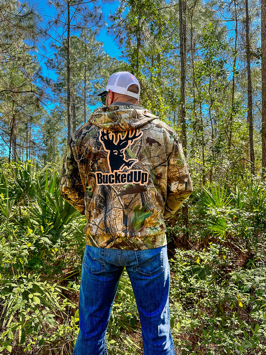 Zipper Hoodie BuckedUp® Realtree APG Camo with Classic BuckedUp® Logo - BuckedUp Apparel