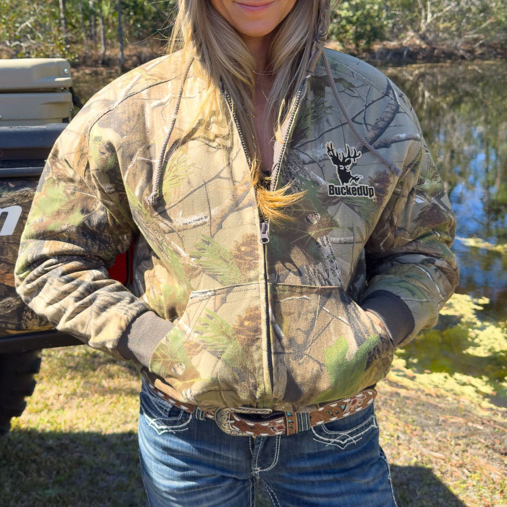 BuckedUp® Realtree APG Camo Bomber Jacket - BuckedUp Apparel