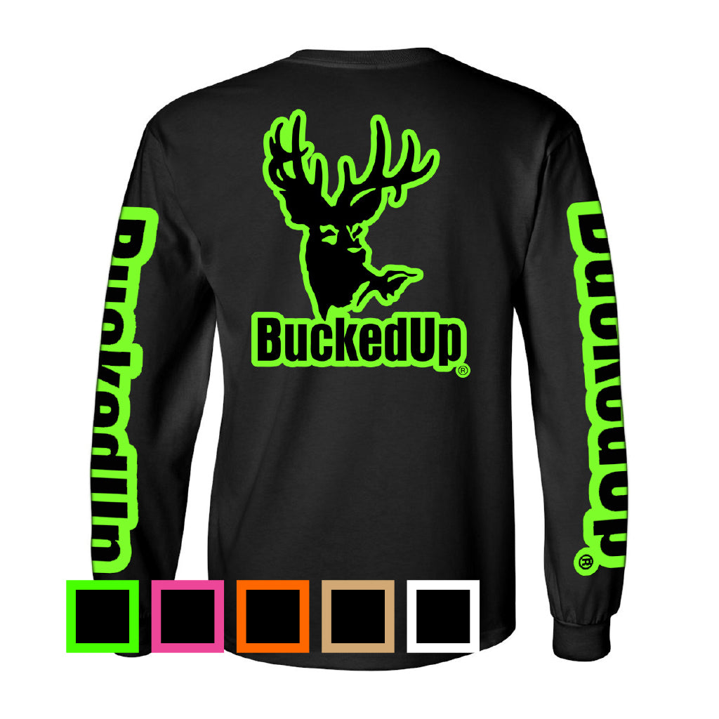 Long Sleeve Black with Classic BuckedUp® Logo - BuckedUp Apparel