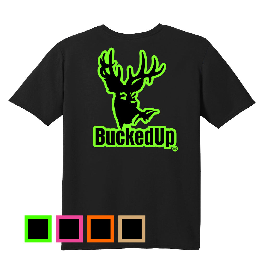 Short Sleeve Black with Classic BuckedUp® Logo - BuckedUp Apparel