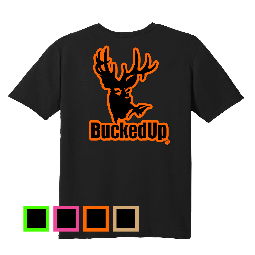 Short Sleeve Black with Classic BuckedUp® Logo - BuckedUp Apparel