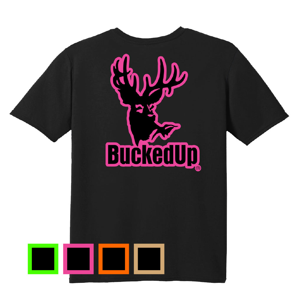 Short Sleeve Black with Classic BuckedUp® Logo - BuckedUp Apparel