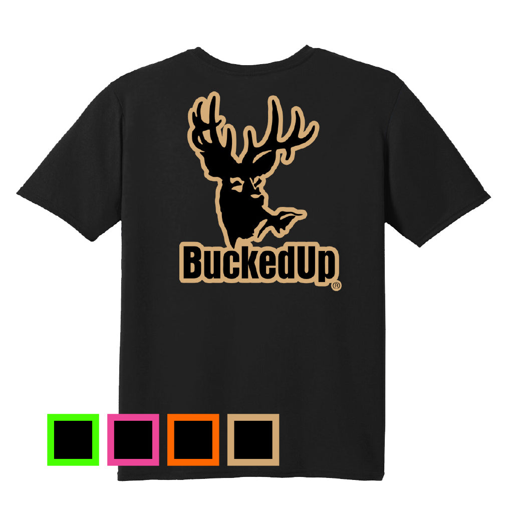 Short Sleeve Black with Classic BuckedUp® Logo - BuckedUp Apparel