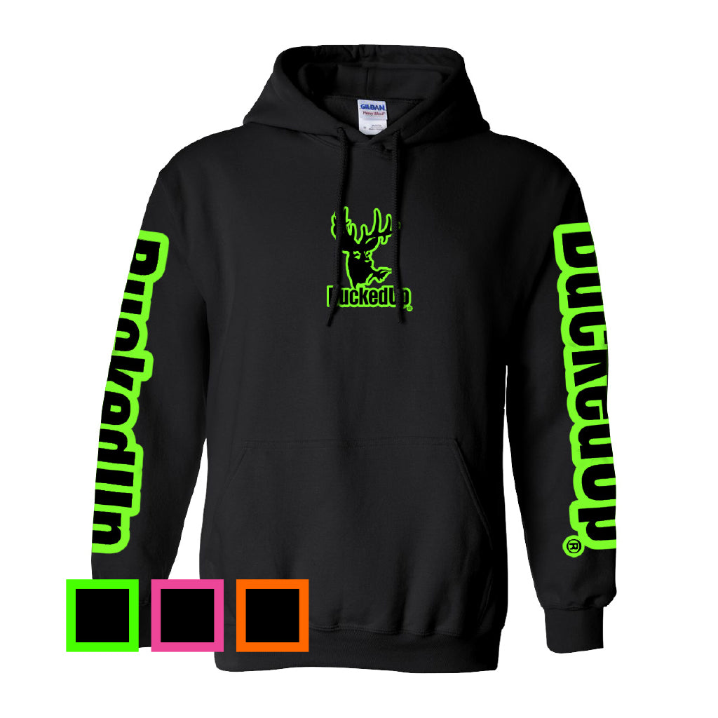 Pullover Hoodie - Black with Classic BuckedUp@ Logo - BuckedUp Apparel