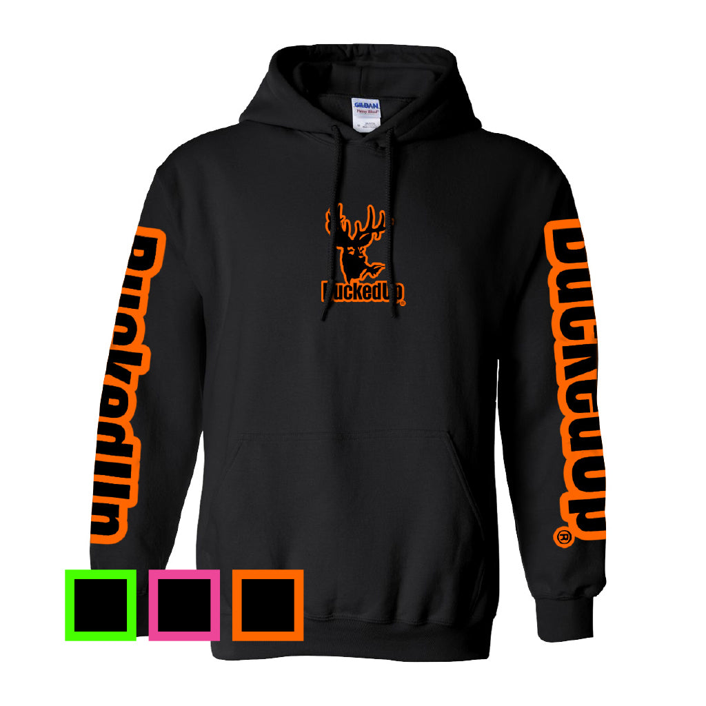 Pullover Hoodie - Black with Classic BuckedUp@ Logo - BuckedUp Apparel