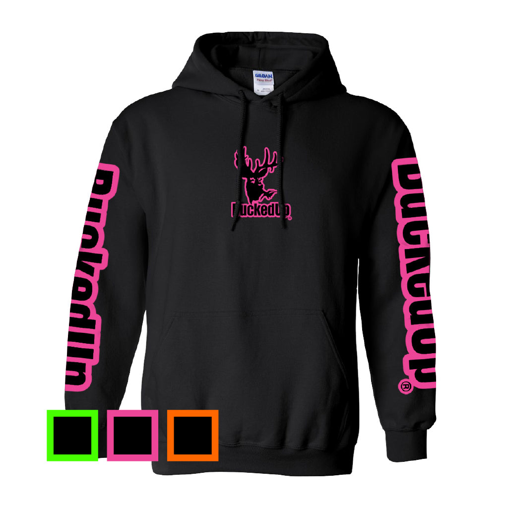 Pullover Hoodie - Black with Classic BuckedUp@ Logo - BuckedUp Apparel