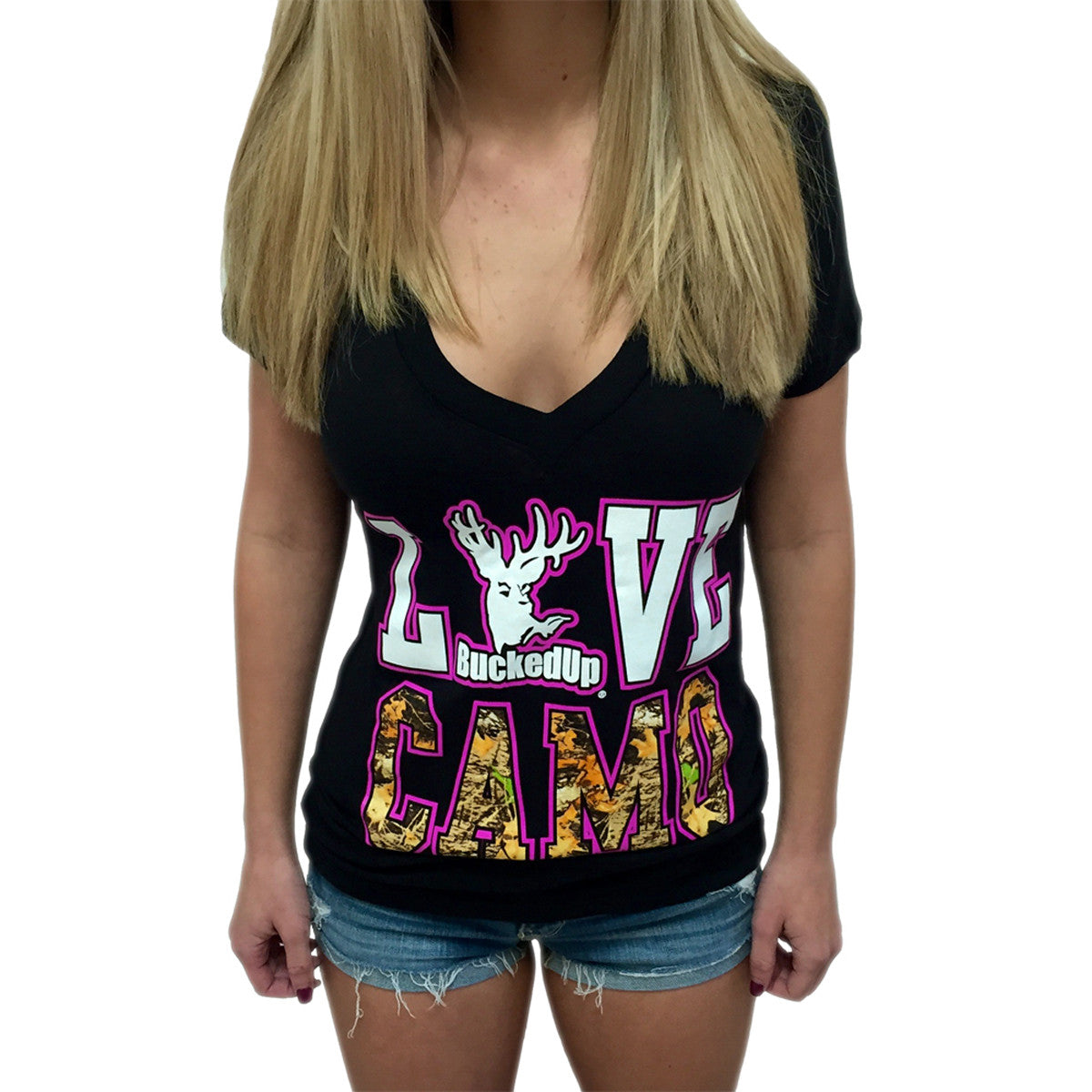"LOVE CAMO" Deep V-Neck - BuckedUp Apparel