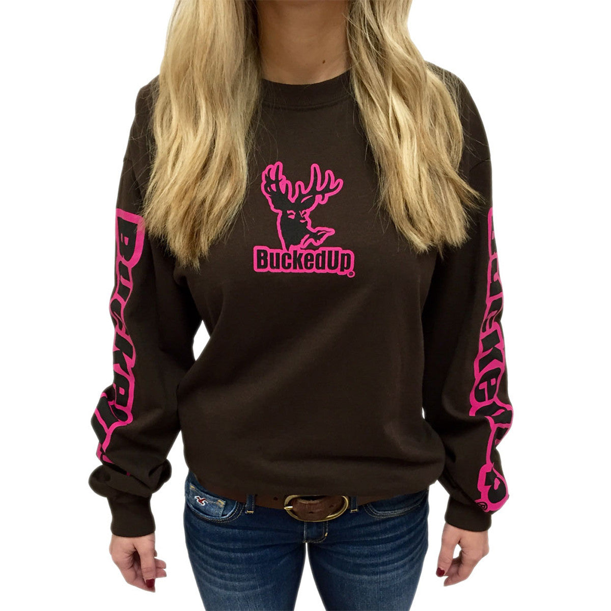 Long Sleeve Chocolate with  BuckedUp® Logo - BuckedUp Apparel