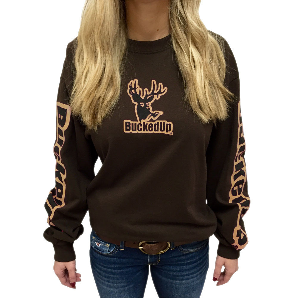 Long Sleeve Chocolate with  BuckedUp® Logo - BuckedUp Apparel