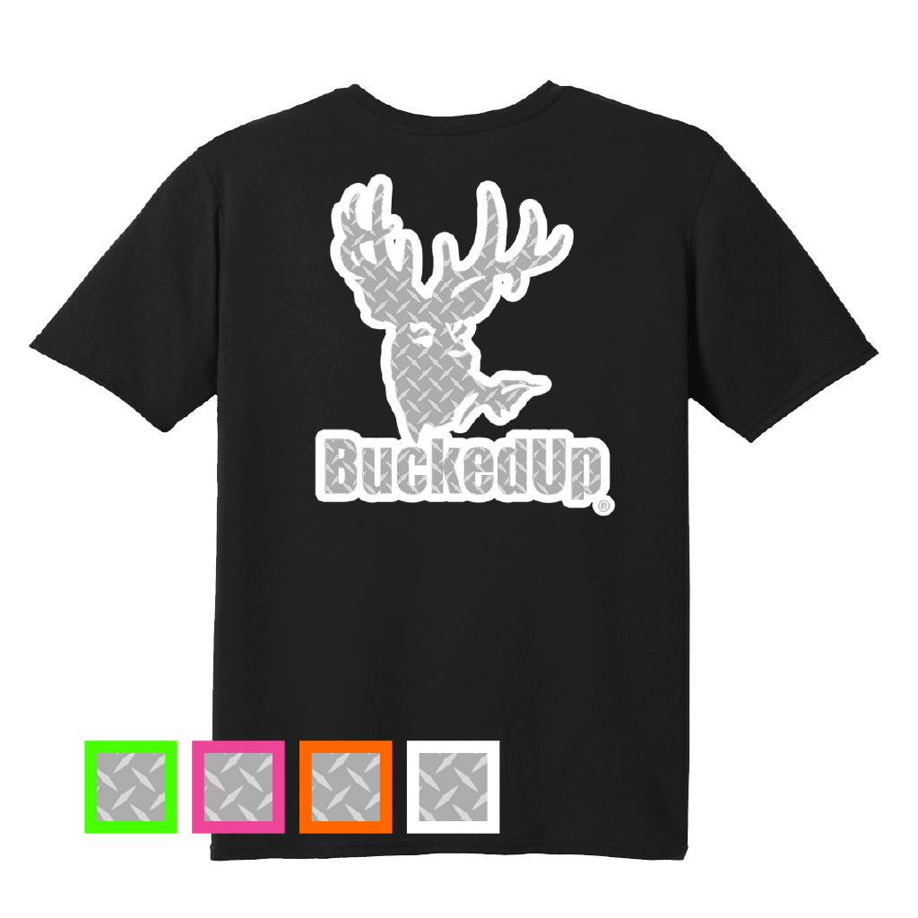 Short Sleeve Black with Diamond Plate BuckedUp® Logo - BuckedUp Apparel