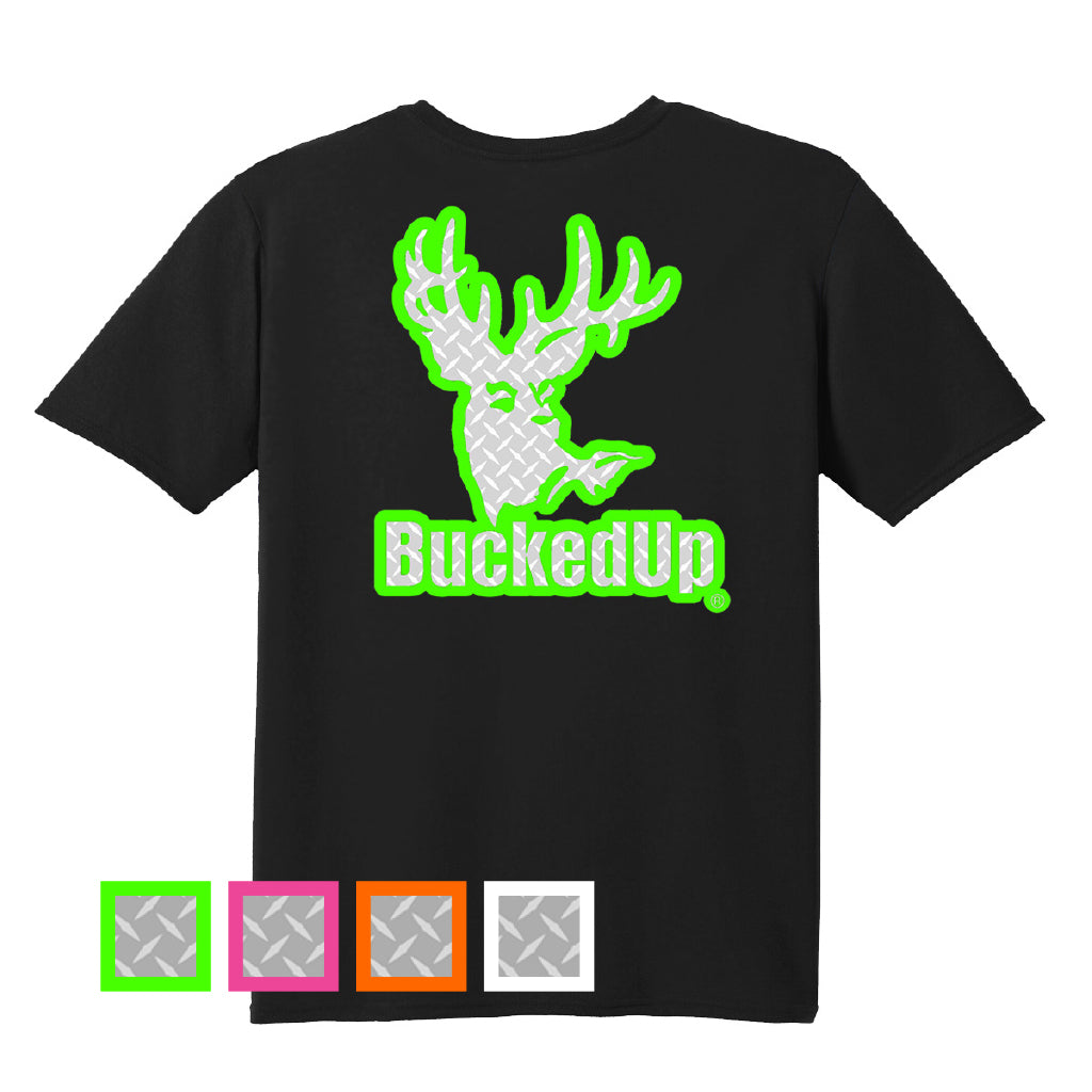 Short Sleeve Black with Diamond Plate BuckedUp® Logo - BuckedUp Apparel