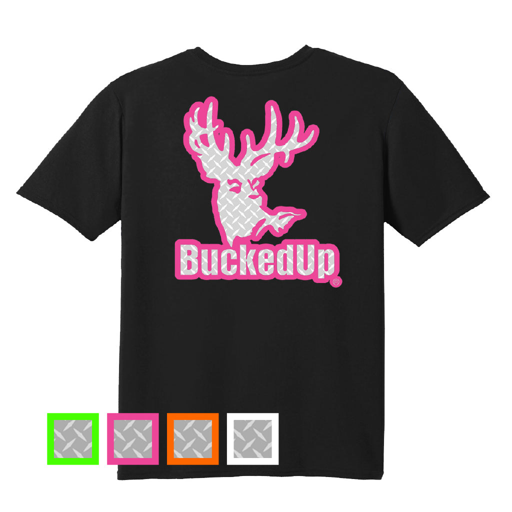 Short Sleeve Black with Diamond Plate BuckedUp® Logo - BuckedUp Apparel