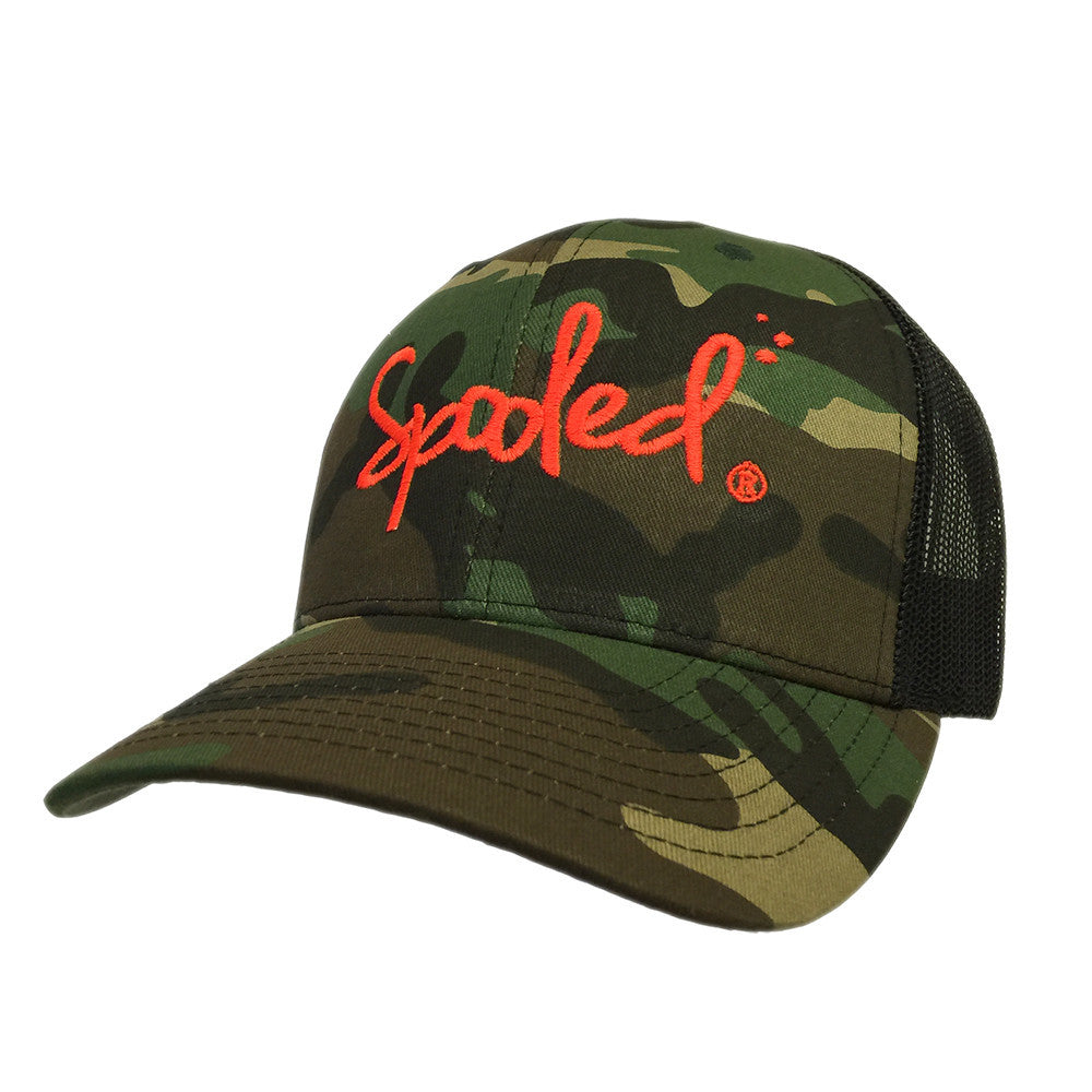 Spooled Camo with Black Mesh Snapbacks - BuckedUp Apparel