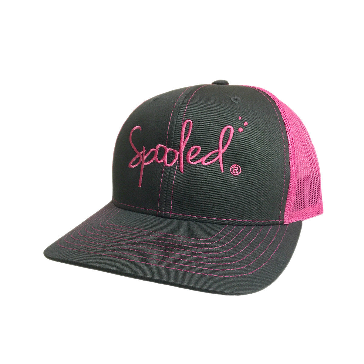 Spooled Grey with Pink Mesh Snapback - BuckedUp Apparel