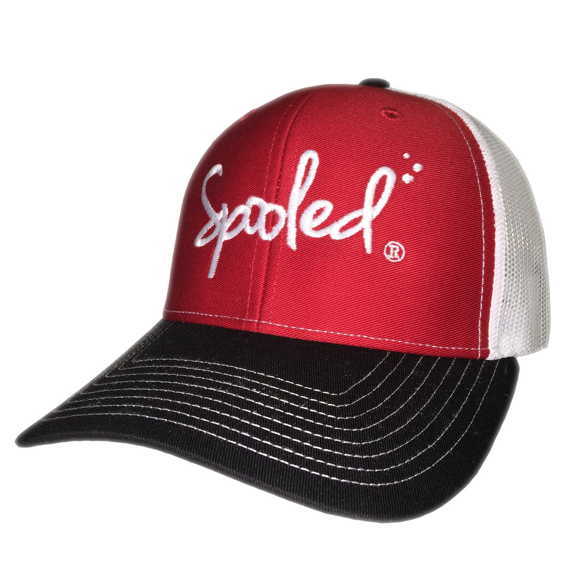 Spooled Red with White Mesh Snapbacks - BuckedUp Apparel