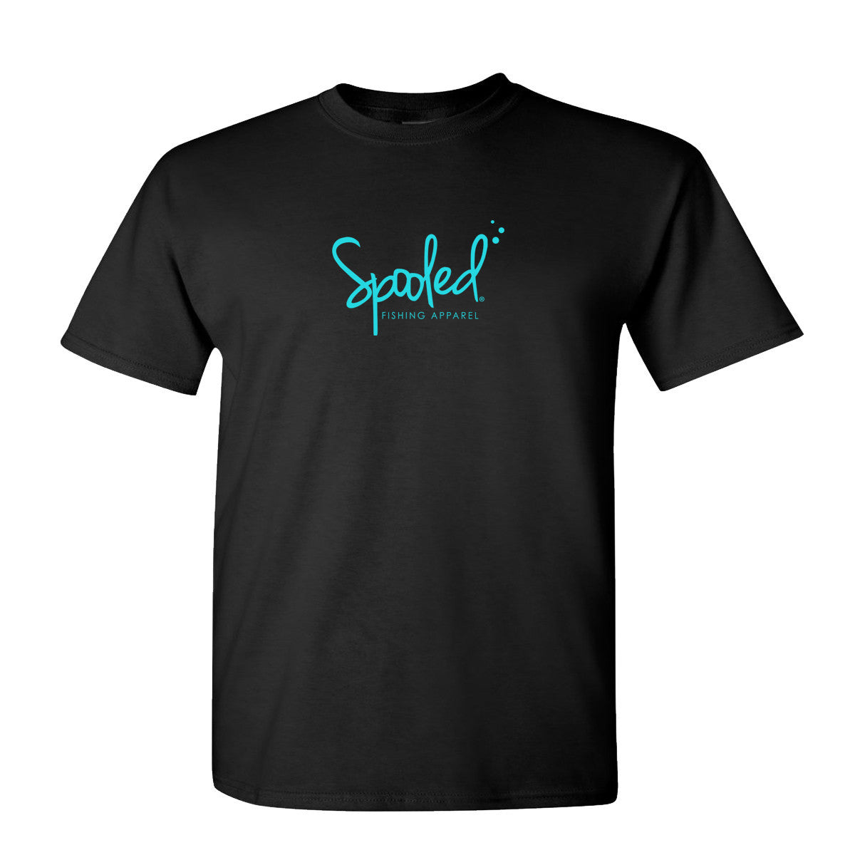 Short Sleeve Black with Aqua Spooled Logo - BuckedUp Apparel