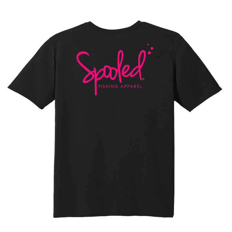 Short Sleeve Black with Pink Spooled Logo - BuckedUp Apparel