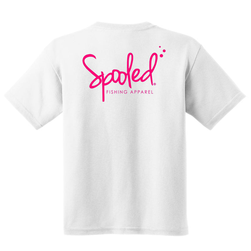 Short Sleeve White with Pink Spooled Logo - BuckedUp Apparel