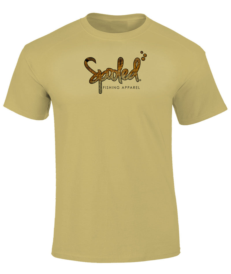 Performance Short Sleeve Tan with Spooled Redfish Skin Logo SPF-30 - BuckedUp Apparel