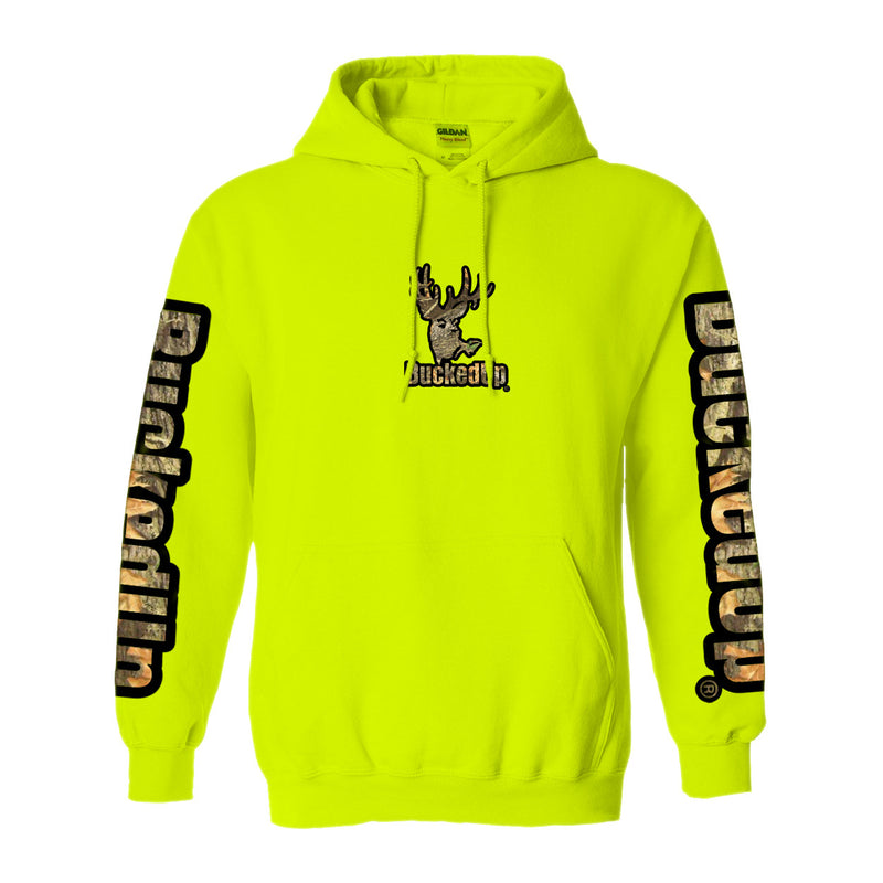 Pullover Hoodie Safety Green with Black Camo BuckedUp® Logo - BuckedUp Apparel
