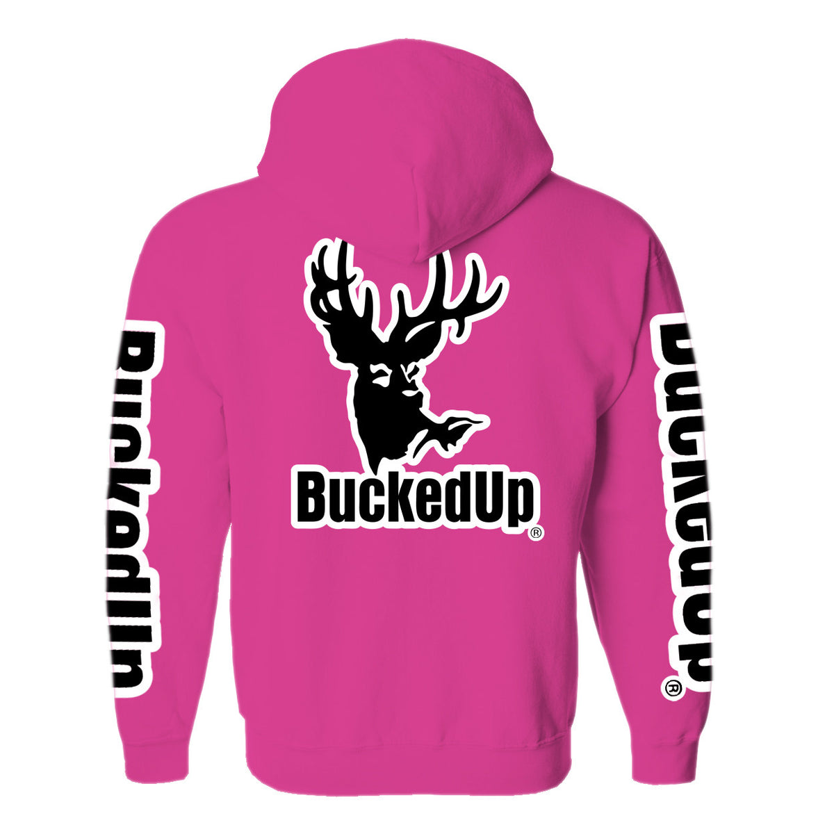 Pullover Hoodie - Berry Pink with White BuckedUp® Logo - BuckedUp Apparel