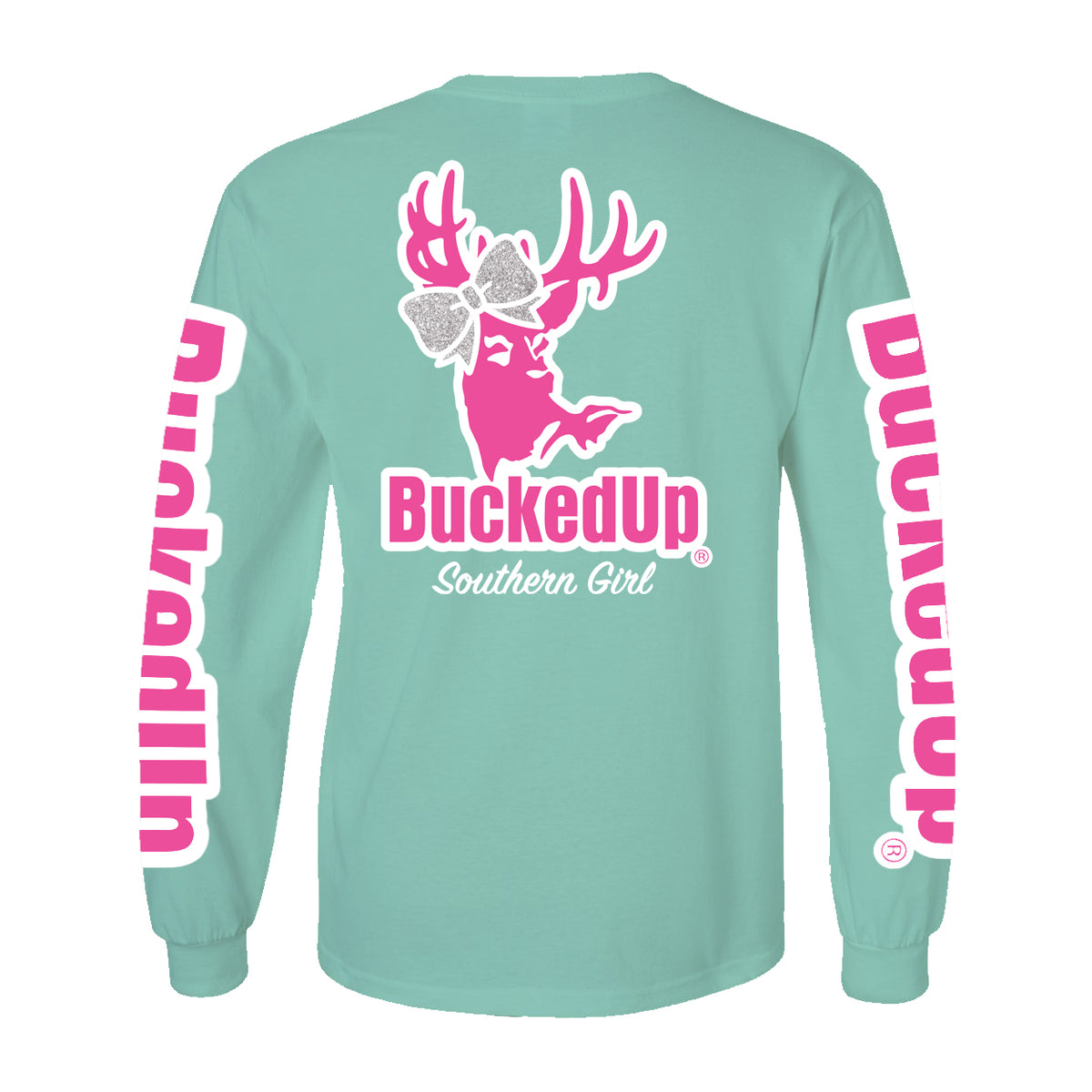 Long Sleeve Mint with Southern Girl Bow BuckedUp® Logo - BuckedUp Apparel