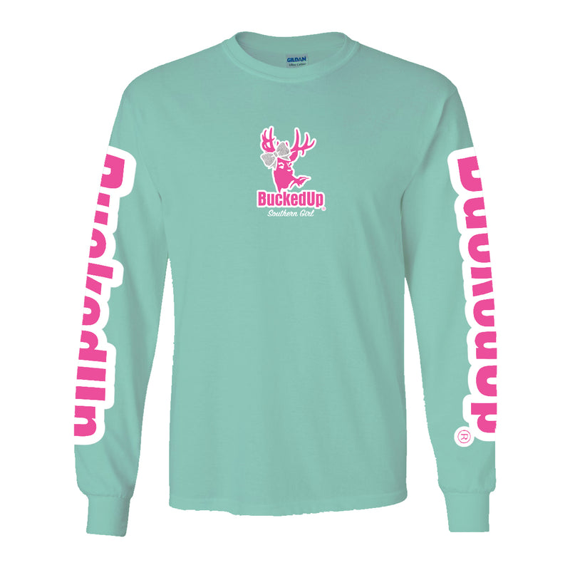Long Sleeve Mint with Southern Girl Bow BuckedUp® Logo - BuckedUp Apparel