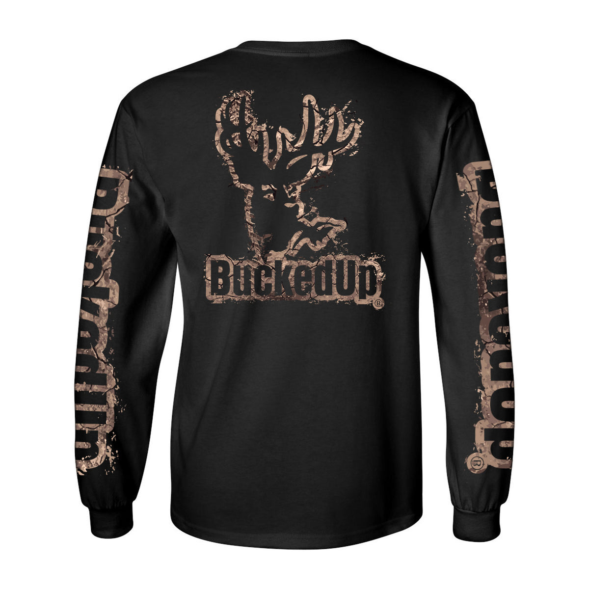 Long Sleeve Black with Mud BuckedUp® Logo - BuckedUp Apparel