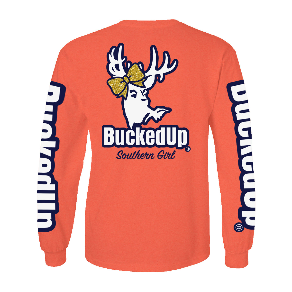 Long Sleeve Coral with Southern Girl Bow BuckedUp® Logo - BuckedUp Apparel