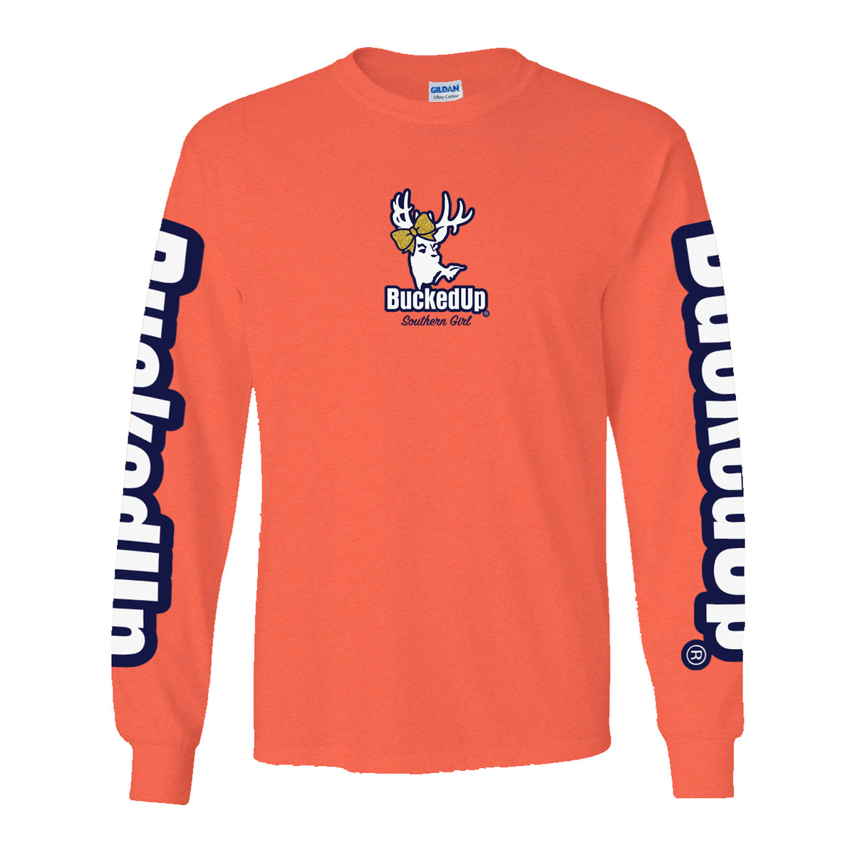 Long Sleeve Coral with Southern Girl Bow BuckedUp® Logo - BuckedUp Apparel