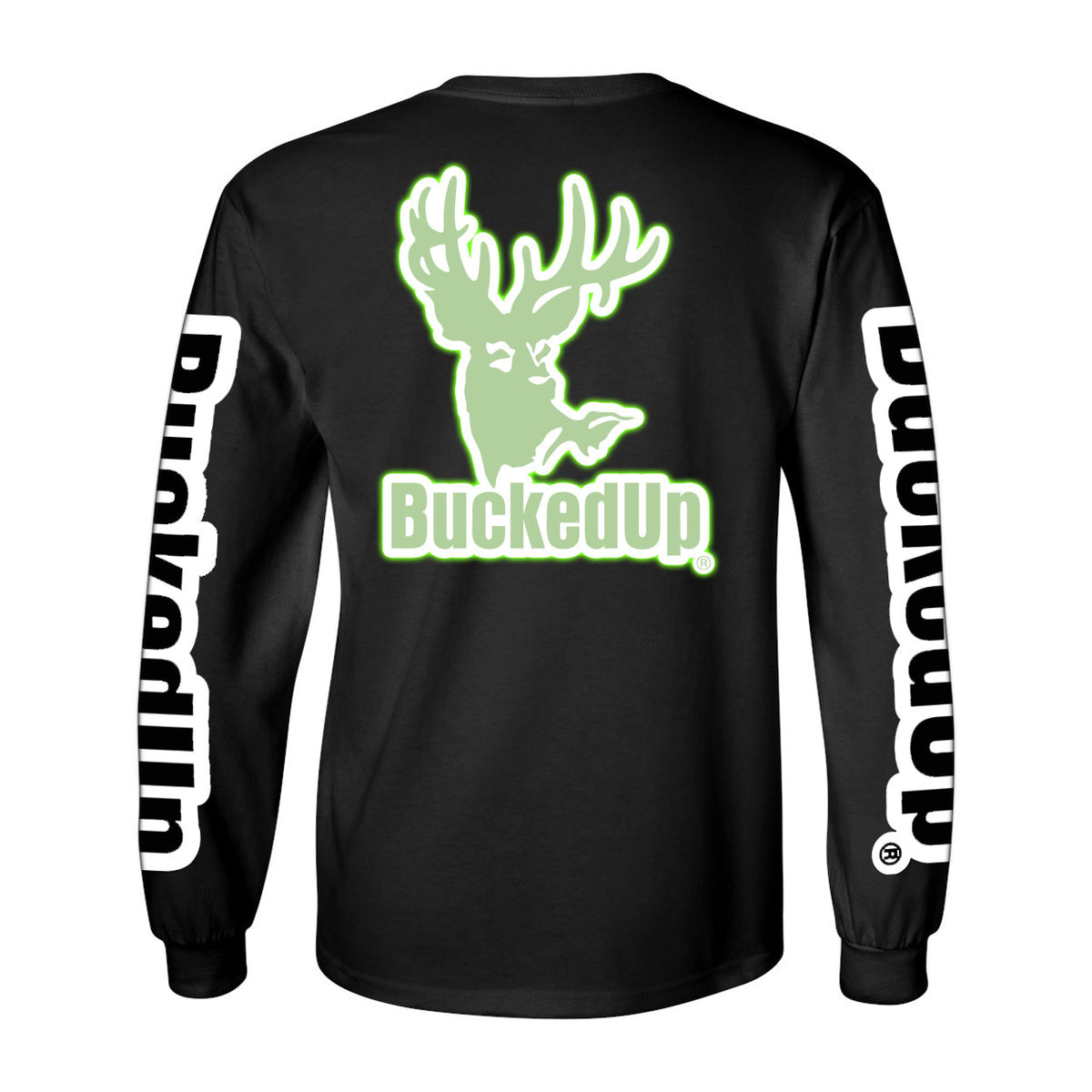 Long Sleeve Black with Glow Reflective BuckedUp® Logo - BuckedUp Apparel
