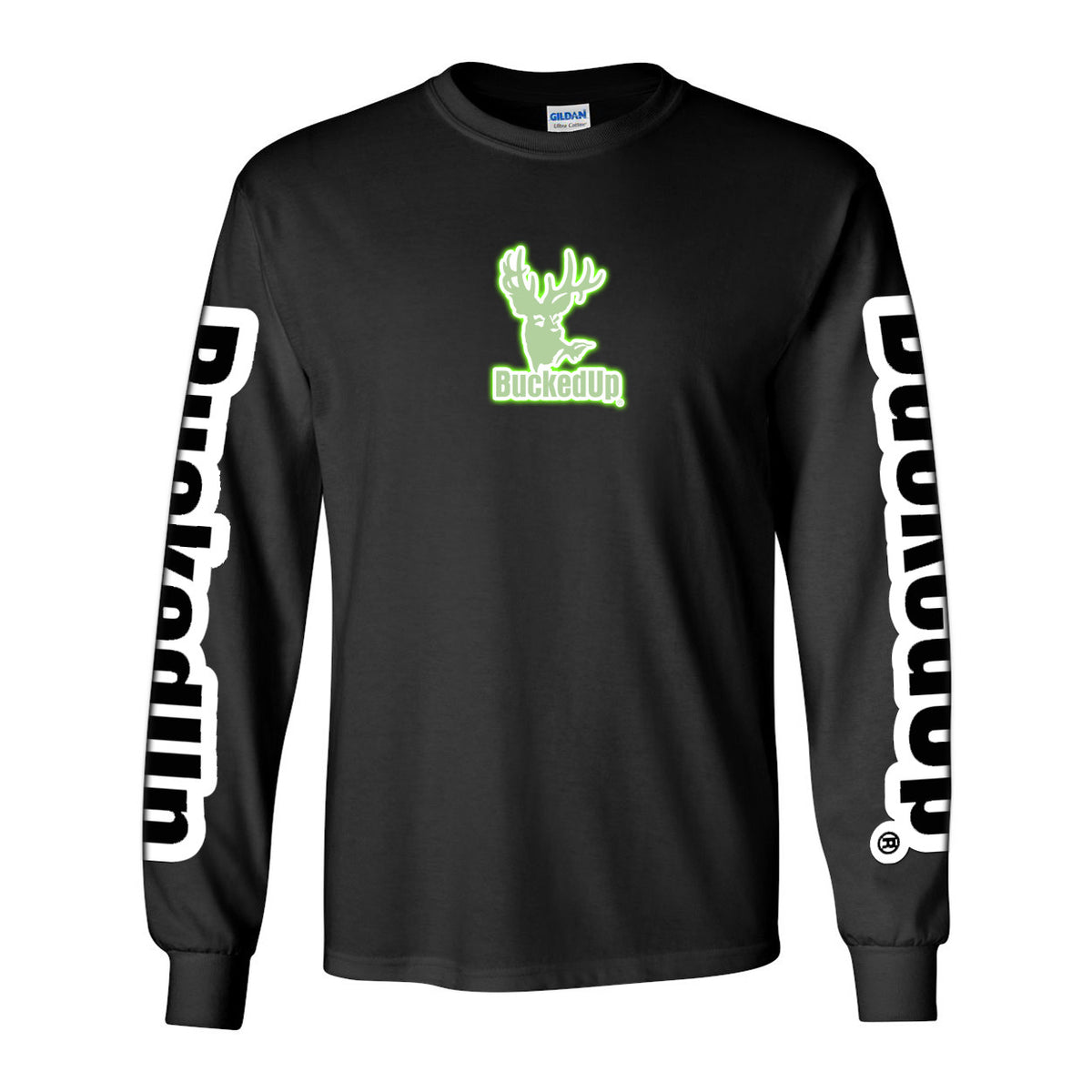 Long Sleeve Black with Glow Reflective BuckedUp® Logo - BuckedUp Apparel