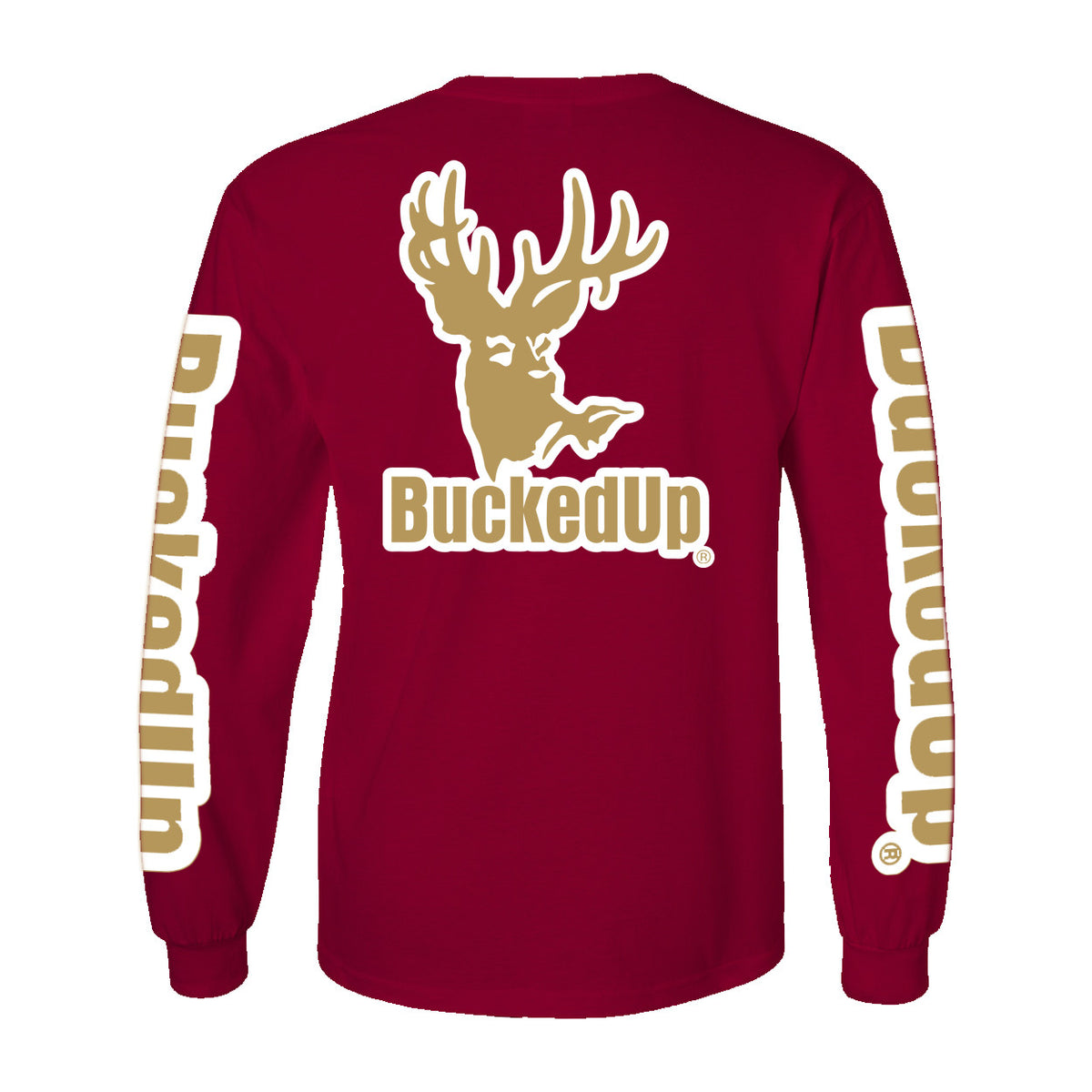 Long Sleeve Garnet with Gold BuckedUp® Logo - BuckedUp Apparel