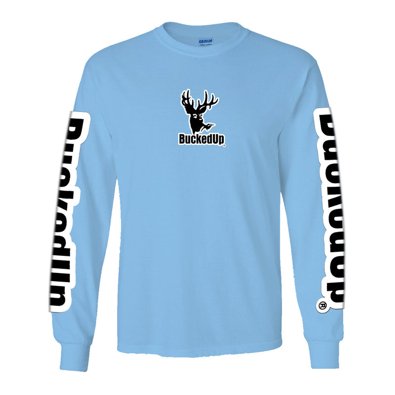 Long Sleeve Carolina Blue with White BuckedUp® Logo - BuckedUp Apparel