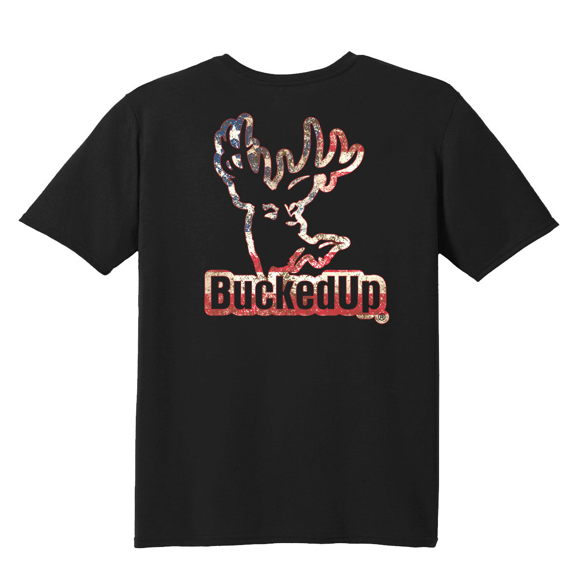 Short Sleeve Black with American BuckedUpĀ® Logo - BuckedUp Apparel