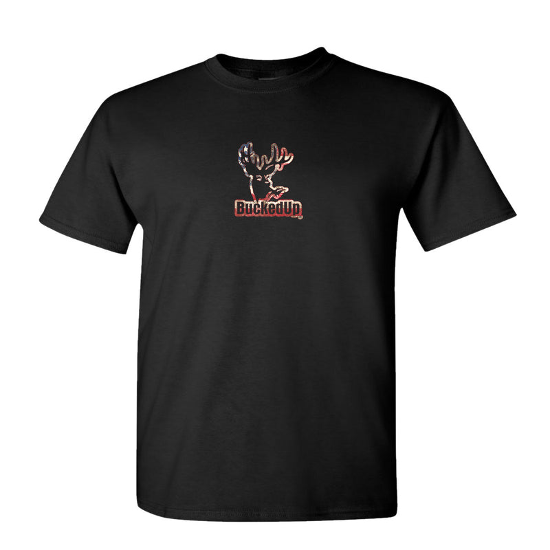 Short Sleeve Black with American BuckedUpĀ® Logo - BuckedUp Apparel