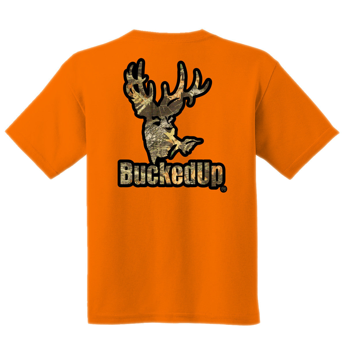 Short Sleeve Orange with Black-Camo BuckedUp® Logo - BuckedUp Apparel