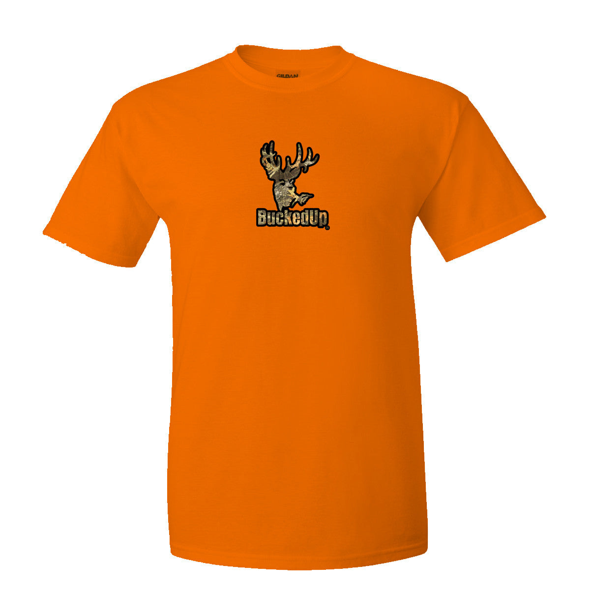 Short Sleeve Orange with Black-Camo BuckedUp® Logo - BuckedUp Apparel