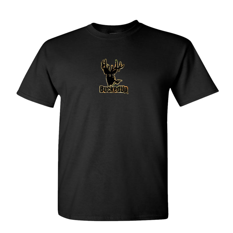 Short Sleeve Black with Camo Black BuckedUpĀ® Logo - BuckedUp Apparel