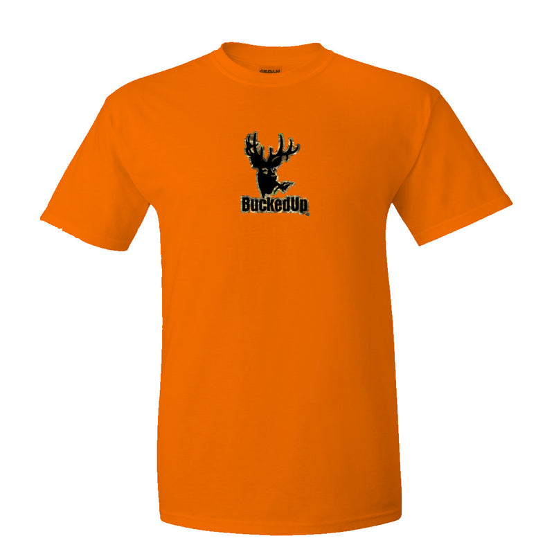 Short Sleeve Orange with Camo-Black BuckedUpĀ® Logo - BuckedUp Apparel