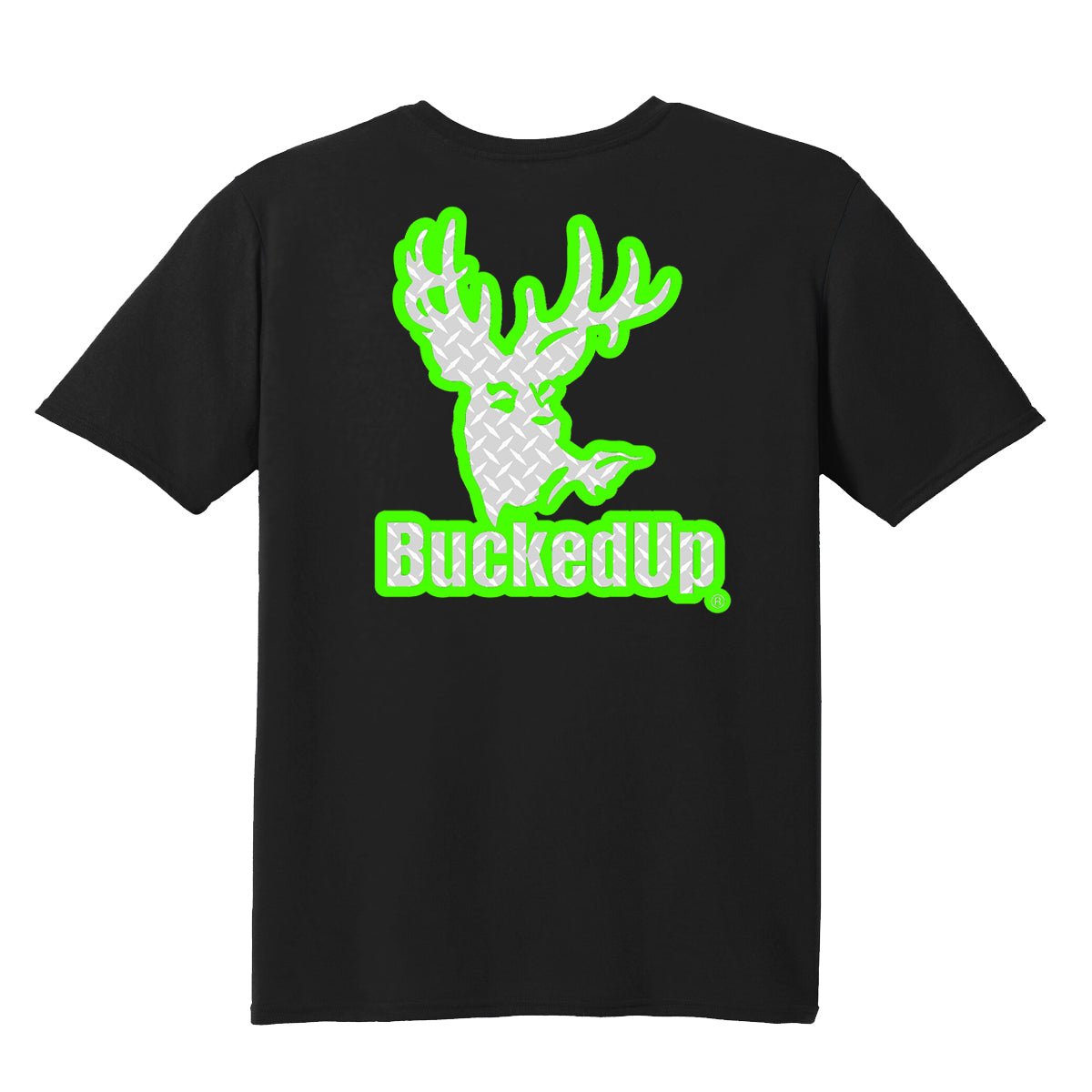 Short Sleeve Black with Diamond Plate BuckedUp® Logo - BuckedUp Apparel