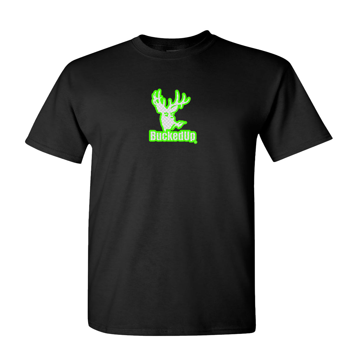 Short Sleeve Black with Diamond Plate BuckedUp® Logo - BuckedUp Apparel